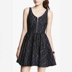 Express Women's black/blue Lace cocktail Sleeveless Dress Size 0 with zipper
